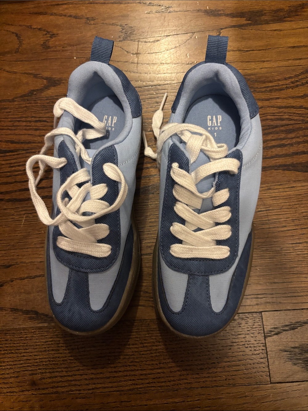 GAP Light and Dark Blue Kids Casual Sneakers with White Laces